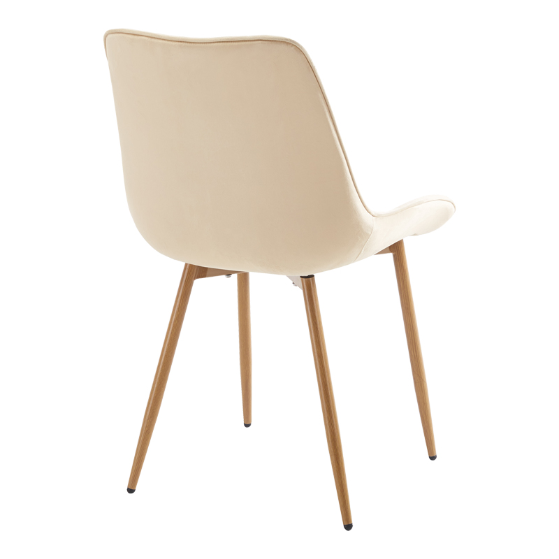 Стол Berne кремав кадифен крак в естествен цвят 53x62x84см - Image 2