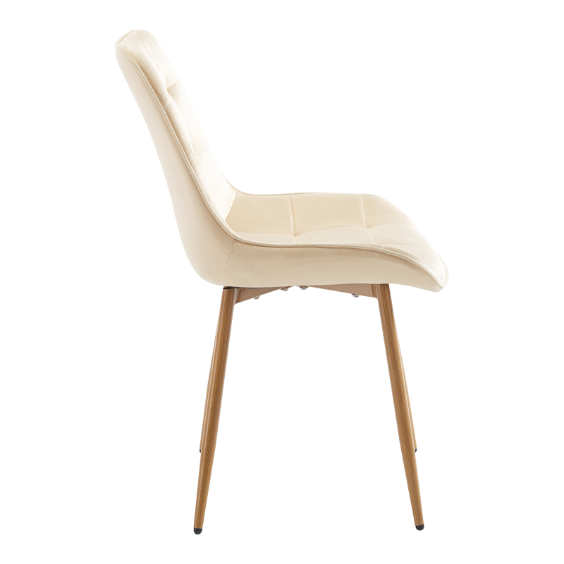 Стол Berne кремав кадифен крак в естествен цвят 53x62x84см - Image 3