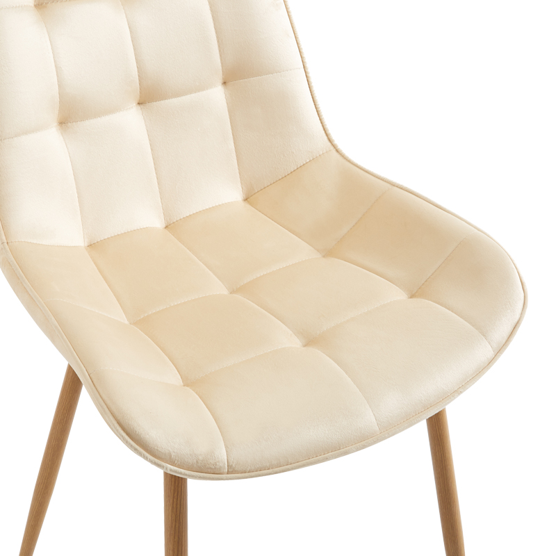 Стол Berne кремав кадифен крак в естествен цвят 53x62x84см - Image 6