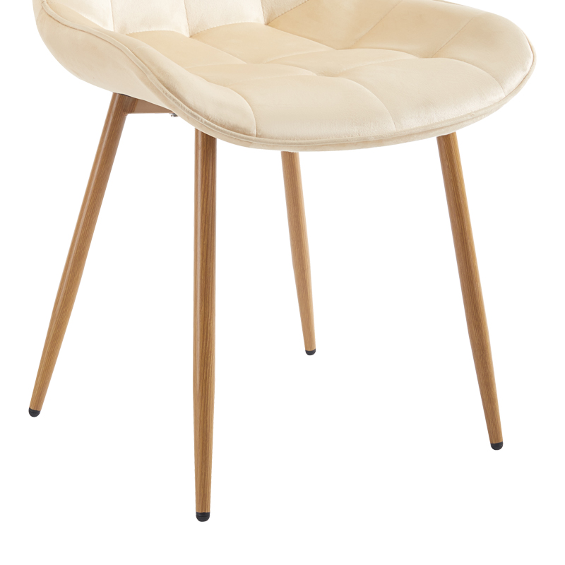 Стол Berne кремав кадифен крак в естествен цвят 53x62x84см - Image 7