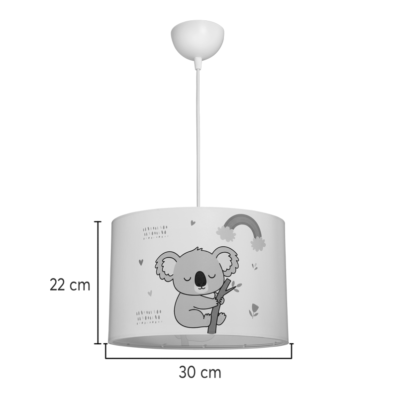 Детска плафонна лампа Koala led E27 многоцветна PVC Φ30x20см - Image 4