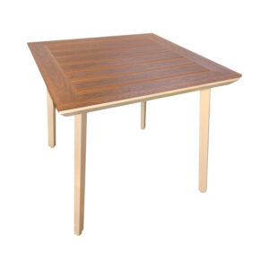 Маса Synergy алуминий капучино-шперплат в естествен нюанс 80x80x74см