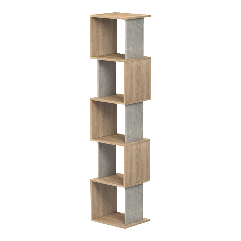 Библиотека Cubik sonoma - сиво-бежово мраморно покритие 35x30x161см - Image 4