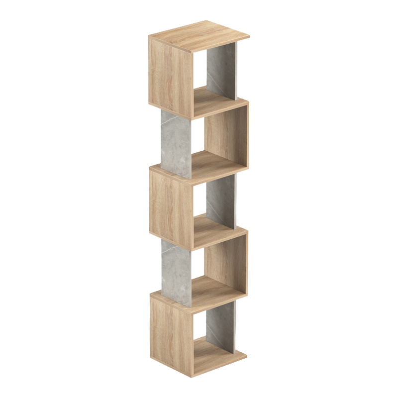 Библиотека Cubik sonoma - сиво-бежово мраморно покритие 35x30x161см - Image 5