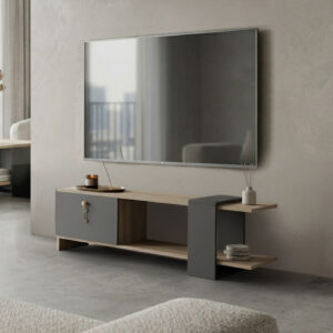 ТВ шкаф Standi в цвят сонома-антрацит 120x25x36.8 см