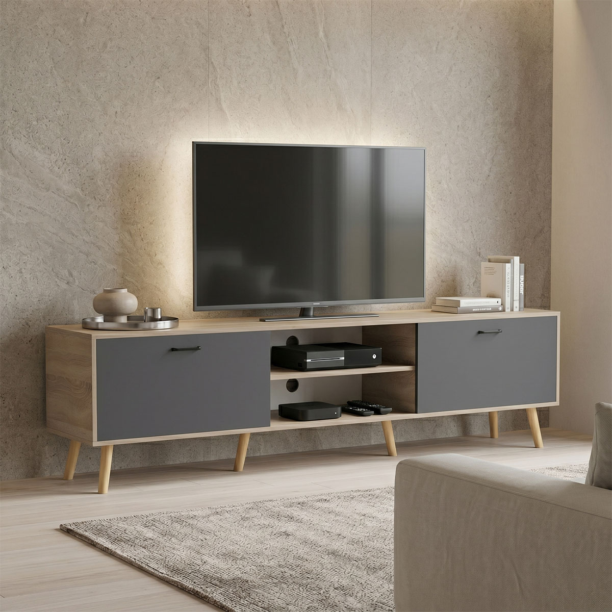 ТВ шкаф Gorna sonoma-antracit 180x35x48.6см