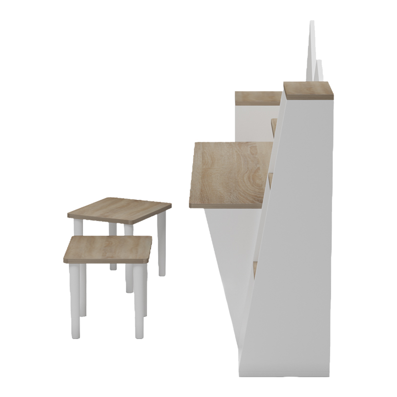Детско бюро с табуретка Dualto sonoma-white 180x30x93.6см - Image 4