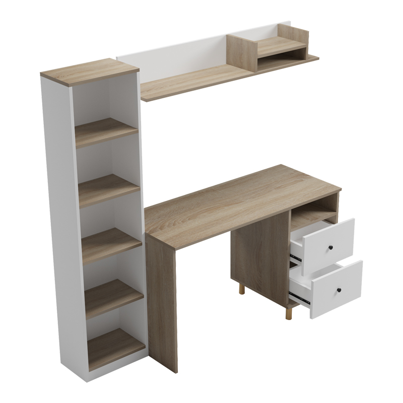 Офис композиция Kontor sonoma-white 120x50x160см - Image 4
