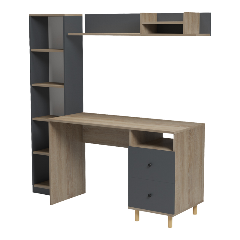 Композиция за бюро Kontor sonoma-antracit 120x50x160см - Image 3