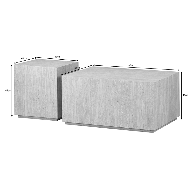 Холна маса Sandu комплект от 2 части, MDF, с травертинова визия - Image 7