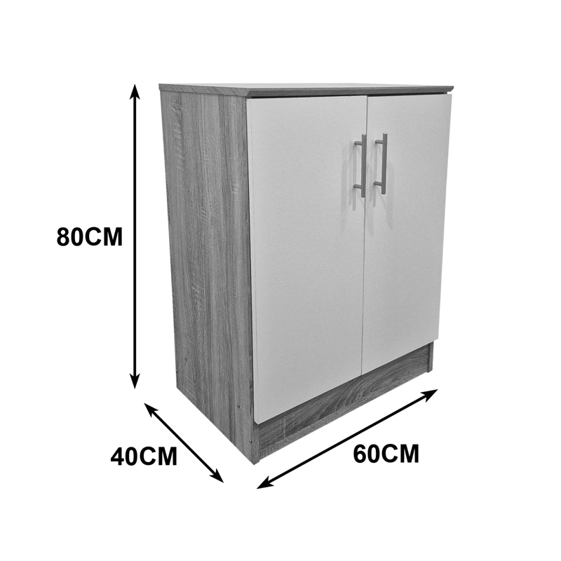 Шкаф за обувки Souken 6 чифта бяло-сонома 60x40x80см - Image 5