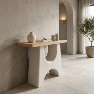 Конзола Marila от ела - MDF в естествен почти бял нюанс 100x38x80см