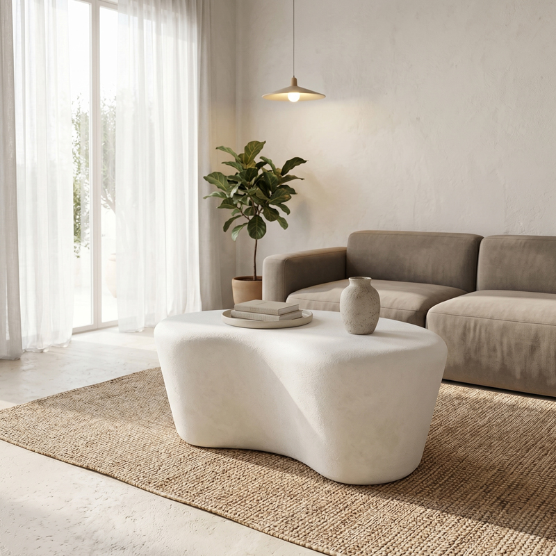 Холна маса Fedris MDF бяла 80x70x34см