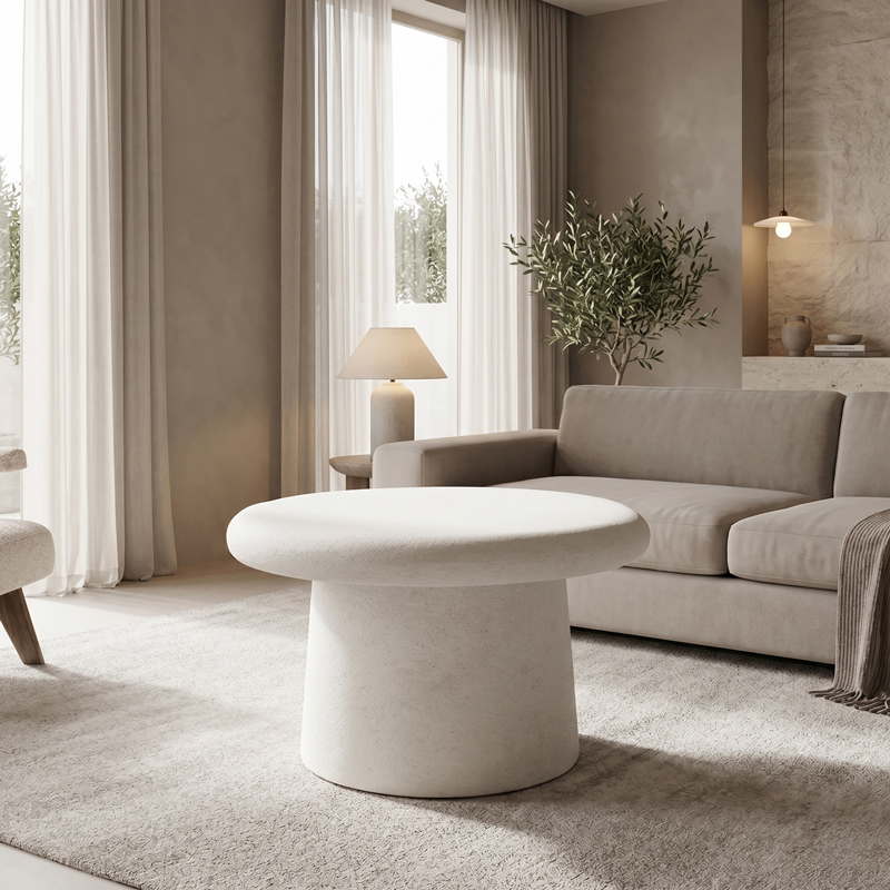 Холна маса Herona MDF бяла Φ60x40см