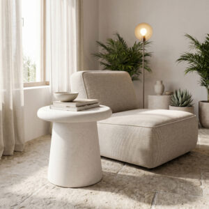Странична маса Herona MDF бяла Φ47x48см