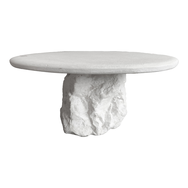 Холна маса Zinol mdf-полирезин бяла Φ77x36см - Image 2