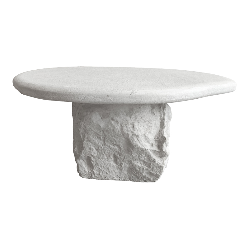 Холна маса Zinol mdf-полирезин бяла Φ77x36см - Image 3