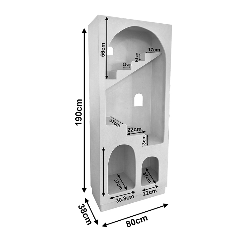 Библиотека-рафт Boolten MDF бяла 80x38x190 см - Image 4
