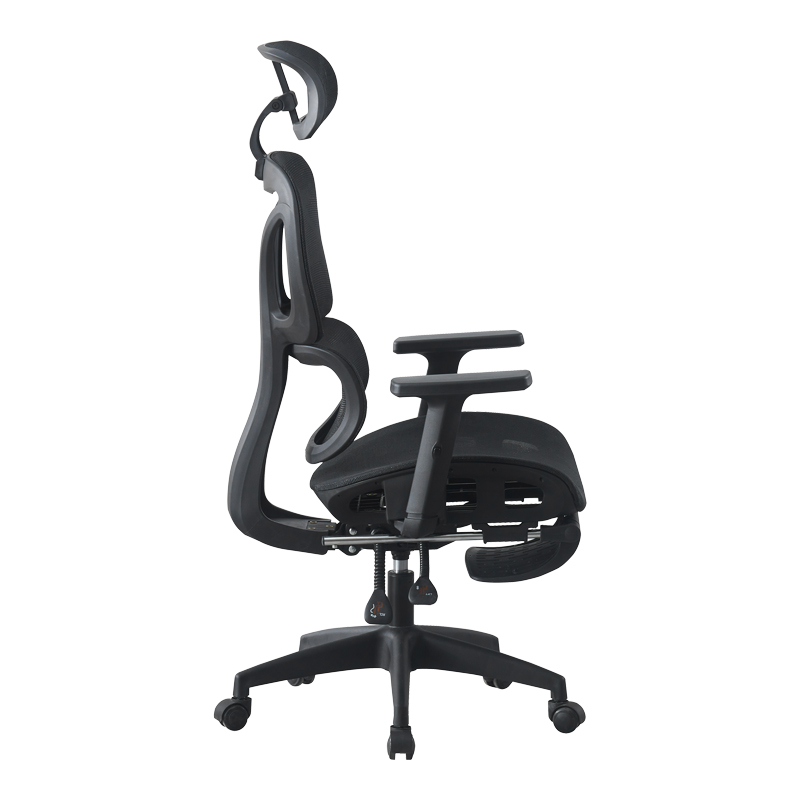 Мениджърски офис стол с поставка за крака Corus mesh черен 62x69x125-135см - Image 4