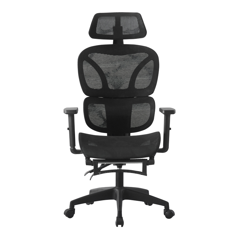 Мениджърски офис стол с поставка за крака Corus mesh черен 62x69x125-135см - Image 5