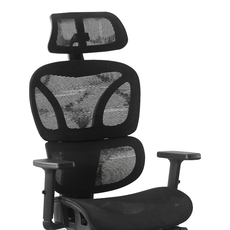 Мениджърски офис стол с поставка за крака Corus mesh черен 62x69x125-135см - Image 6