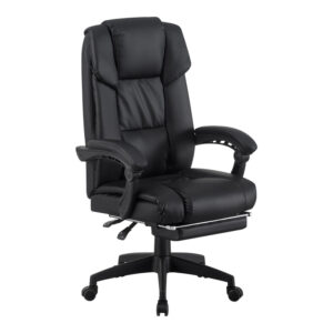 Директорски офис стол с поставка за крака Garnut черен 69x75x116-126см