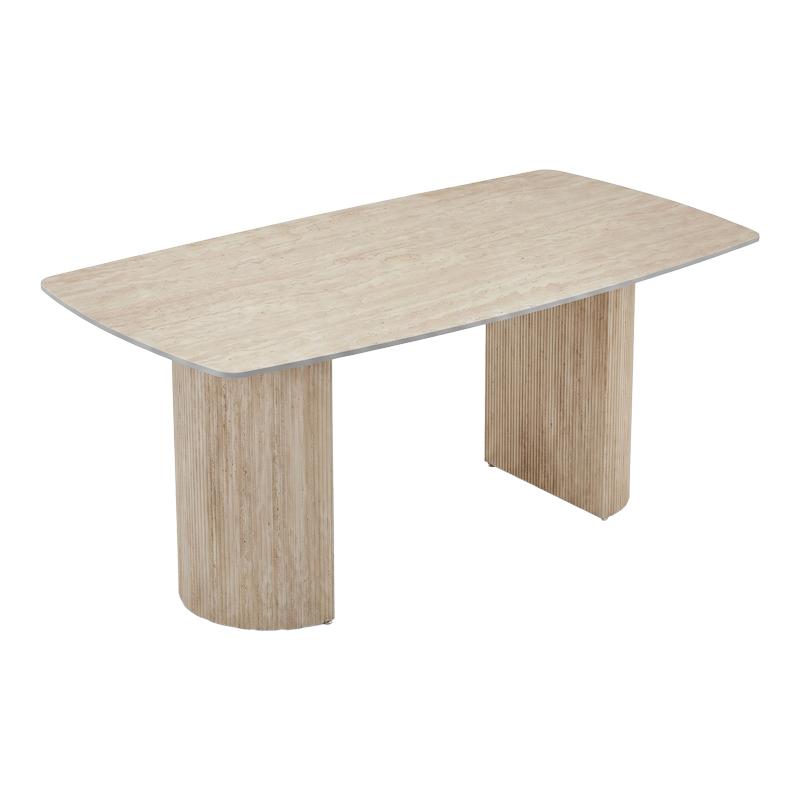 Маса Loosir от MDF-пясъчник с травертинова имитация 180x90x74см - Image 3