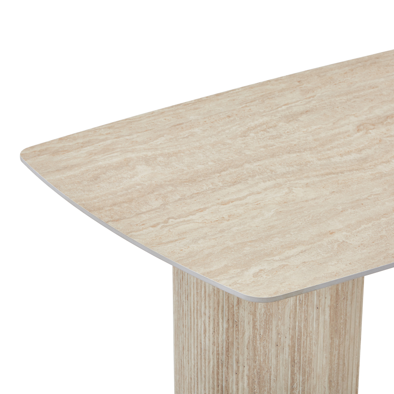 Маса Loosir от MDF-пясъчник с травертинова имитация 180x90x74см - Image 4