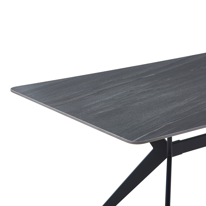 Маса Olivet MDF-пясъчник мраморна имитация-черен метален крак 180x90x76см - Image 3