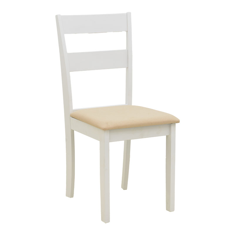 Трапезна маса Dallan Mabor 7 части бяло каучуково дърво 120-150x80x73.8 см - Image 3