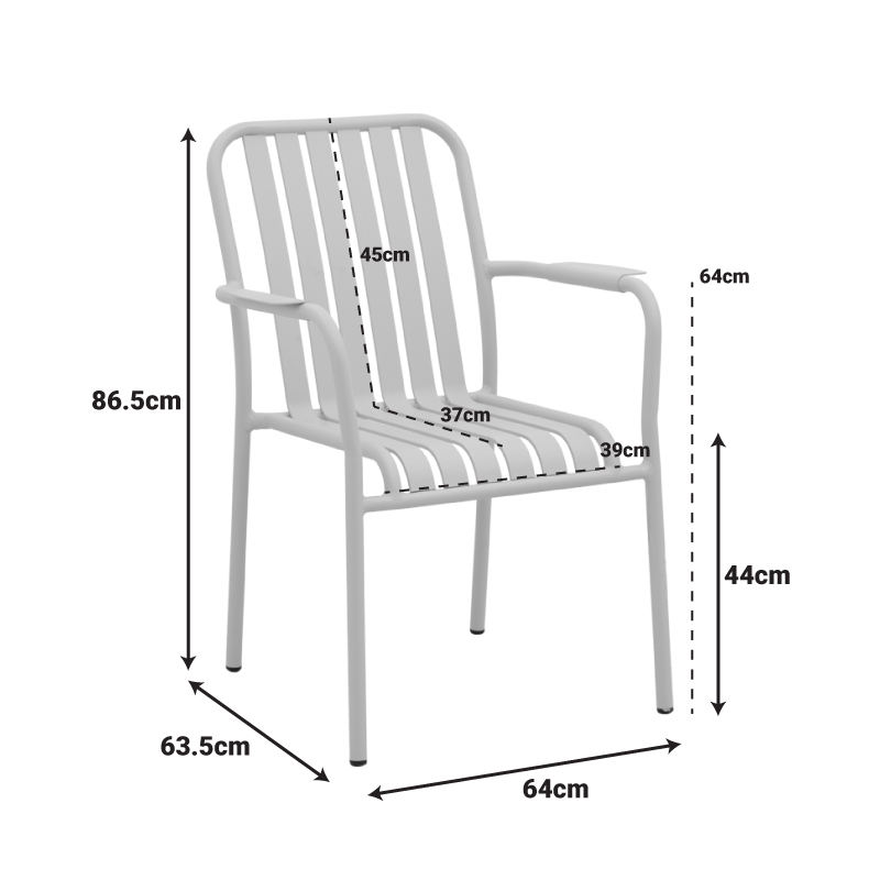 Трапезна маса Dagyn Vista комплект от 7 части бял алуминий 180-240x90x76см - Image 13