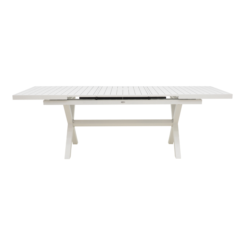 Трапезна маса Dagyn Vista комплект от 7 части бял алуминий 180-240x90x76см - Image 6