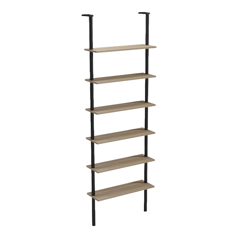 Стенен шкаф за книги Dimmo sonoma-черен метал 60x20x180см - Image 4