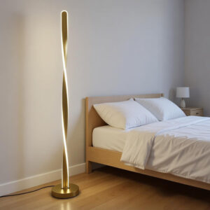 LED подова лампа Jounko златиста метална, Φ20x130 см