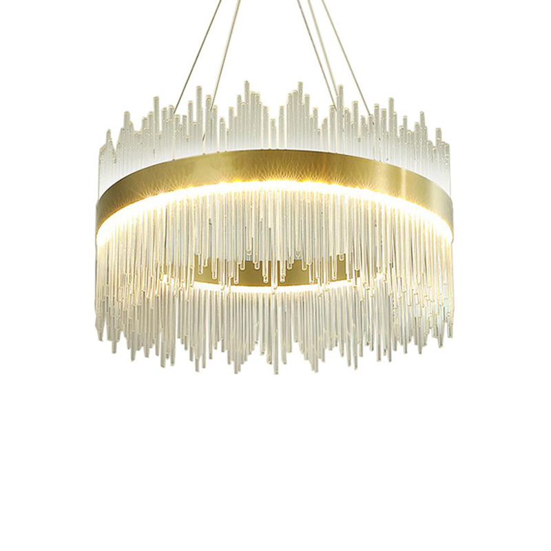 LED полилей за таван Crown със златен цвят и кристали Φ40x30см - Image 2