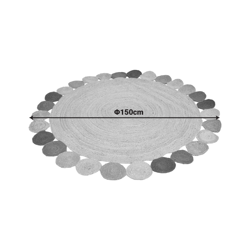 Leldo многоцветен ютен килим Φ150см - Image 2