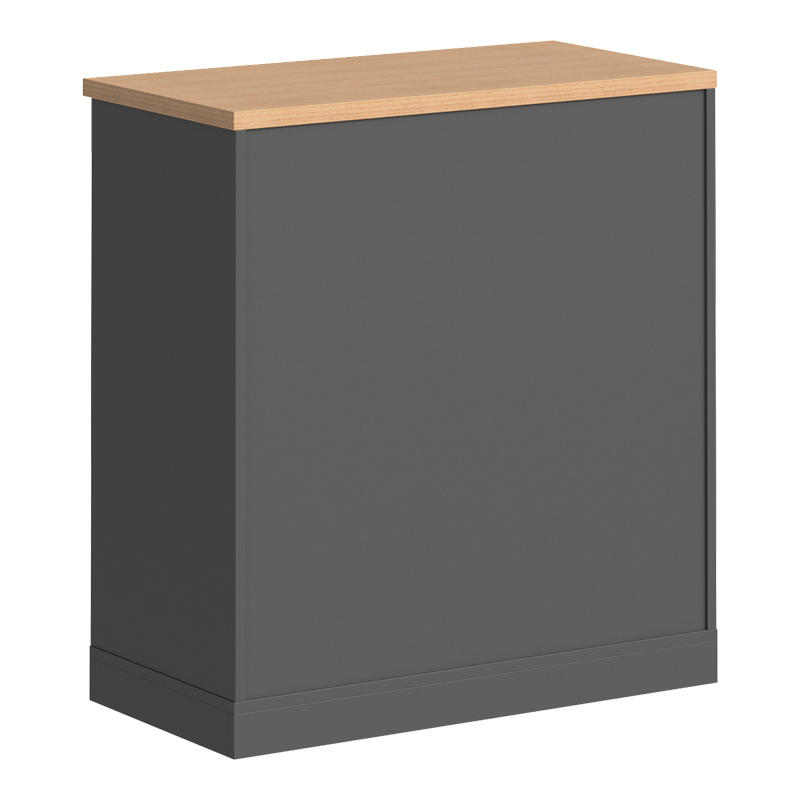 Нисък професионален офис шкаф Fesialo натурален-антрацит 80x41x80см - Image 6