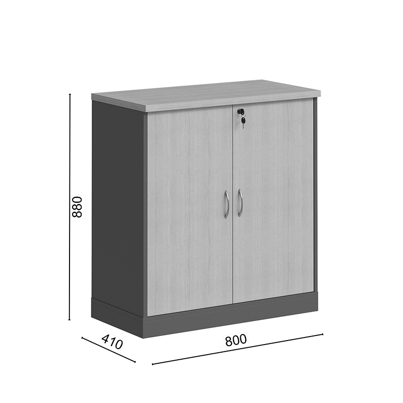 Нисък професионален офис шкаф Fesialo натурален-антрацит 80x41x80см - Image 8