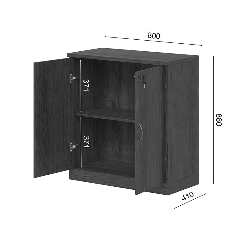 Нисък професионален офис шкаф Fesialo венге 80x41x80см - Image 9