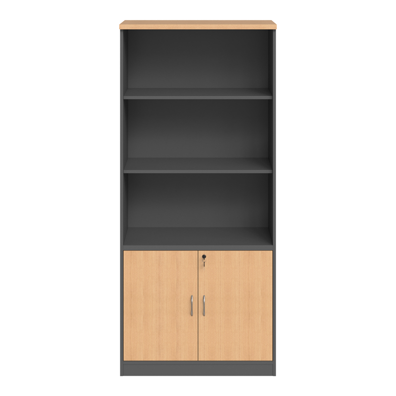 Професионална офис библиотека Fesialo естествено-антрацит 80x40x180см - Image 4