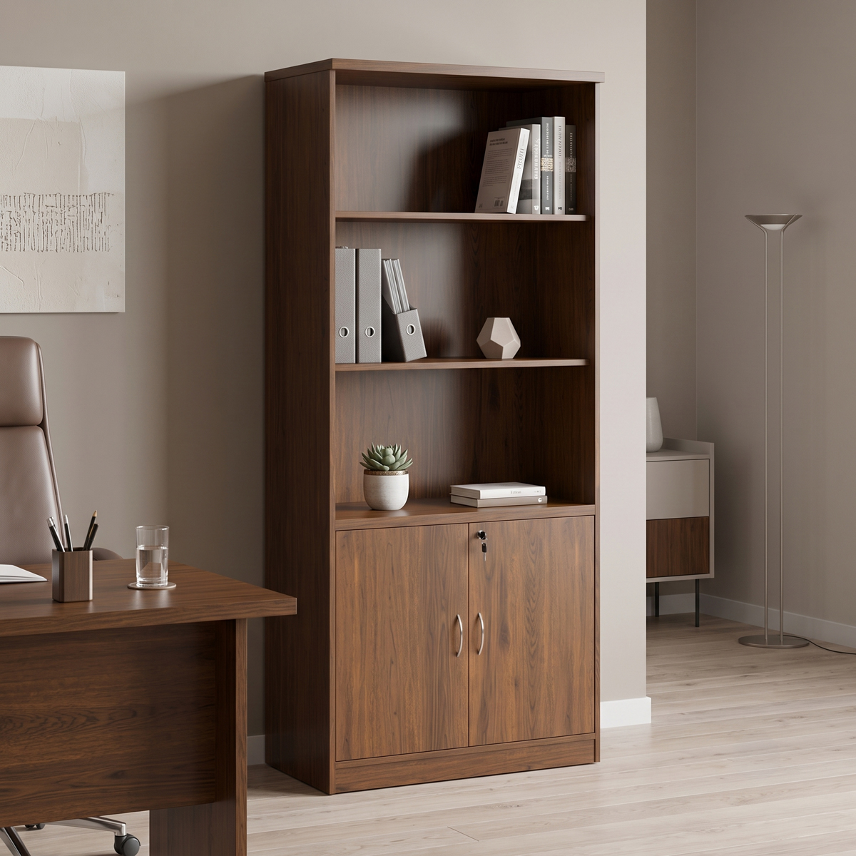 Професионална офис библиотека Fesialo венге 80x40x180см