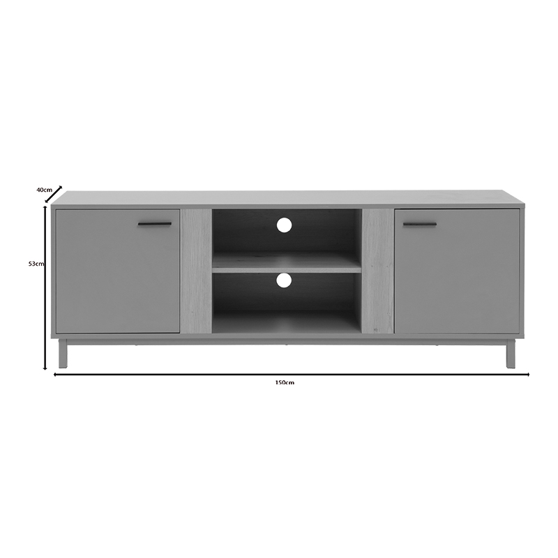 ТВ шкаф Polenio капучино с естествен цвят 150x40x53см - Image 4