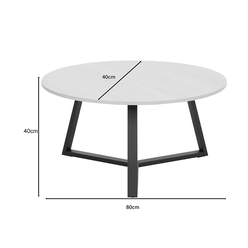 Масичка за кафе Berton cappuccino с черен метал Φ80x40см - Image 5