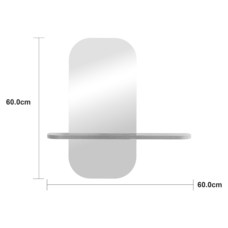 Огледало Lunaria от MDF в естествен нюанс 60x11.5x60см - Image 4
