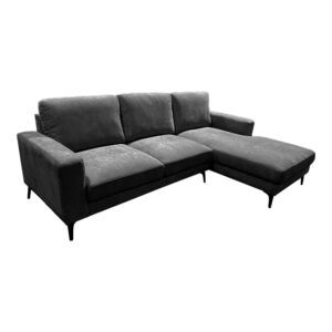 Ъглов диван Menande ляв ъгъл с антрацитна дамаска 248x160x89см