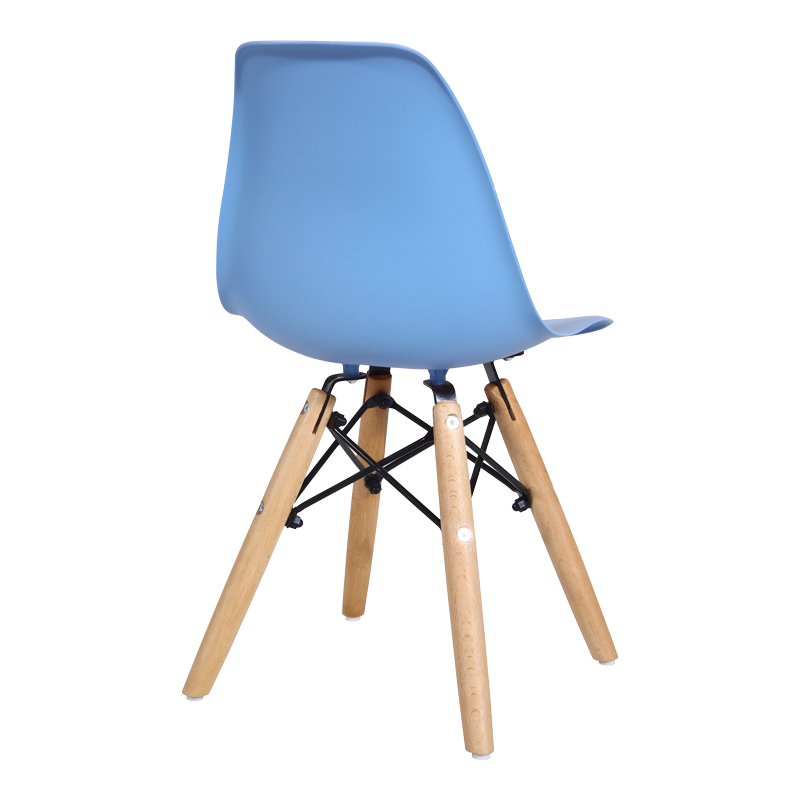 Детски стол Julita син PP с дървен крак в естествен нюанс 35x31x57.5см - Image 2