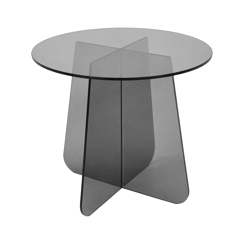 Странична маса Cleary закалено 8 мм антрацитно стъкло Φ50x45 см - Image 2
