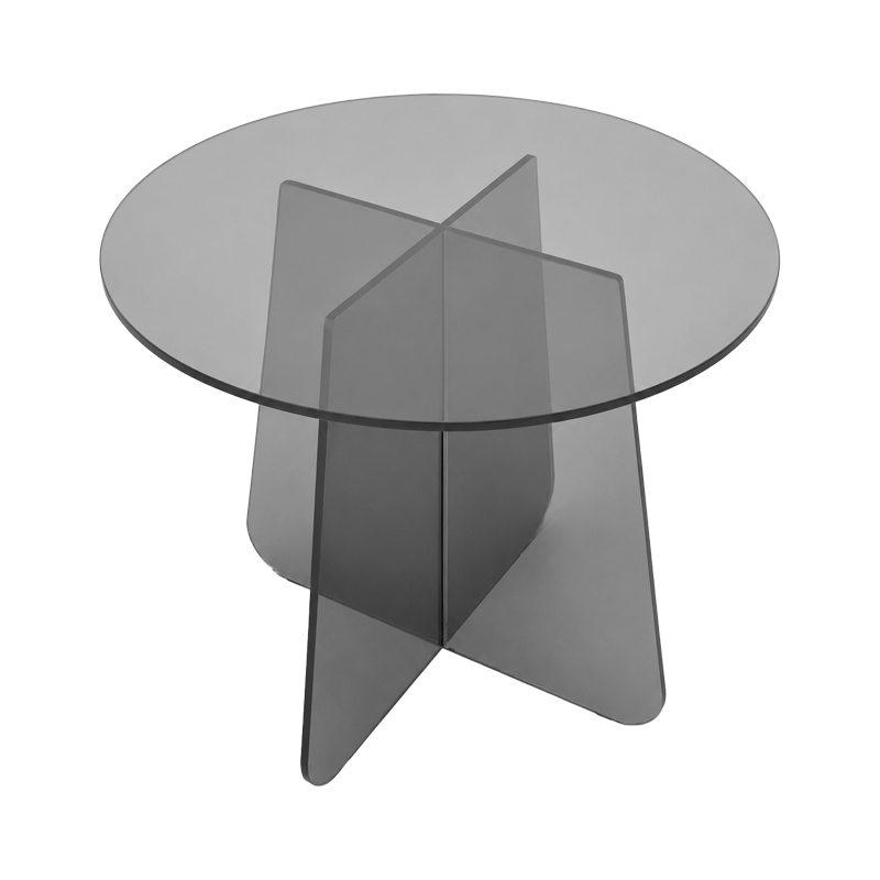 Странична маса Cleary закалено 8 мм антрацитно стъкло Φ50x45 см - Image 3