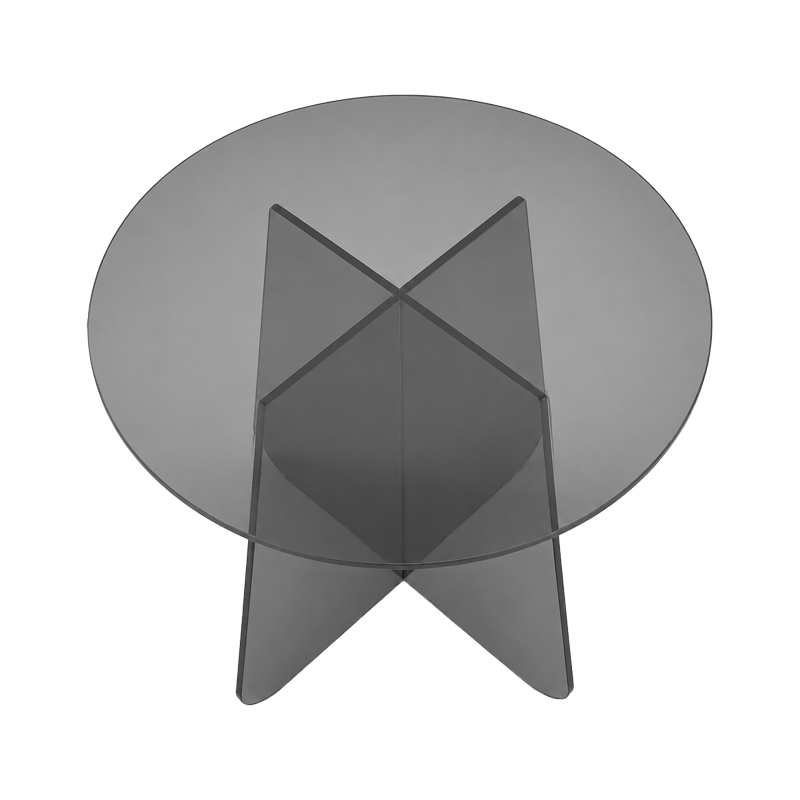 Странична маса Cleary закалено 8 мм антрацитно стъкло Φ50x45 см - Image 4