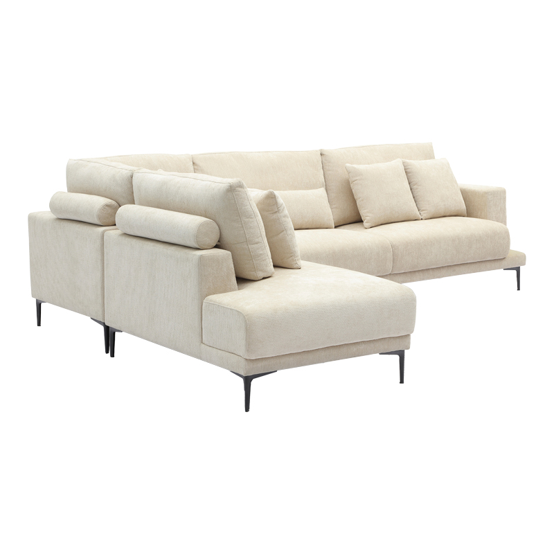 Ъглов диван Maliva десен ъгъл бежов плат 280x210x100см - Image 5